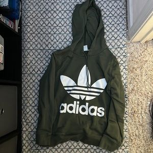 Green adidas hoodie with pockets